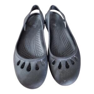Crocs black kadee sling back ballet flat women's sz 9